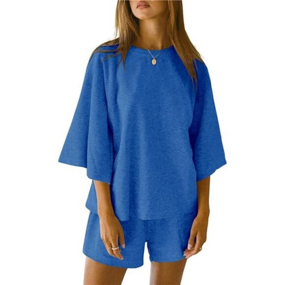 Women´s 2 Piece Loungewear Set 3/4 Sleeve Top Elastic...